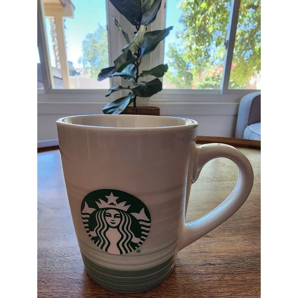 2021 Starbucks Green Stripes Siren Logo Coffee Cup Tea Mug | 10oz